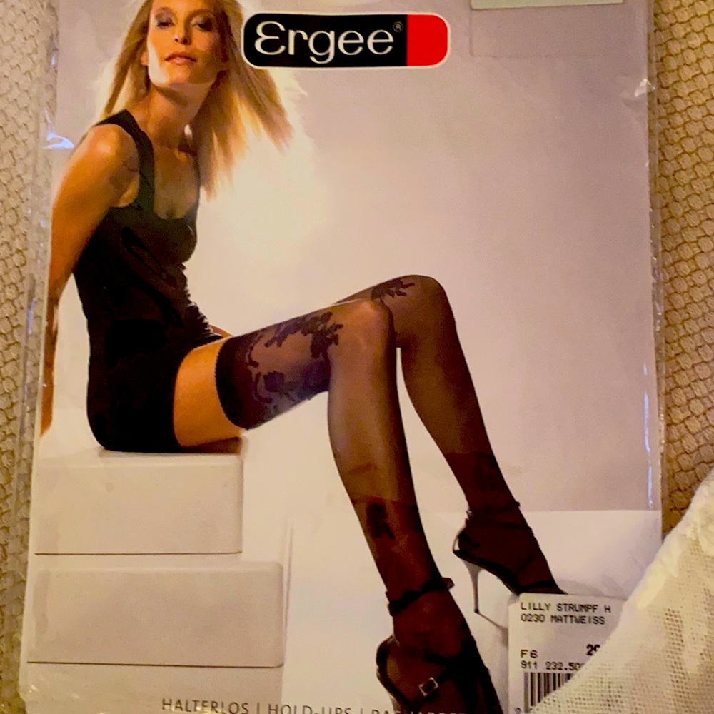 White stay up stockings